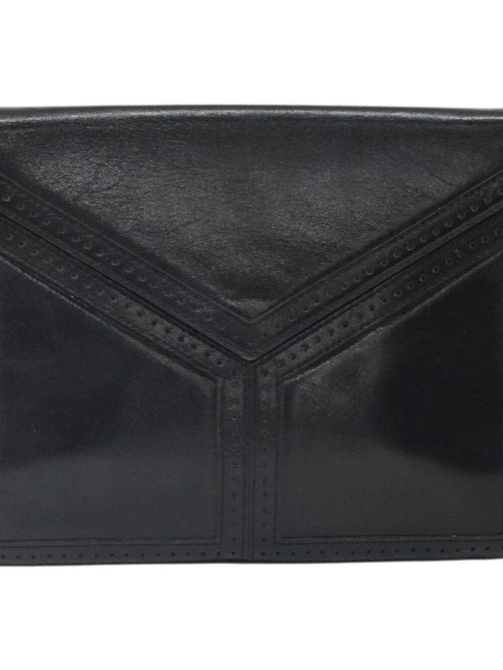 SAINT LAURENT Shoulder Bag Leather Black Gold Auth 170129 - Picture 13 of 16